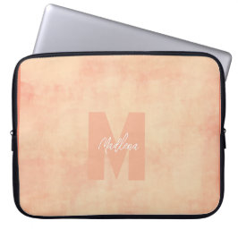 Koraljordiga Pastellfärgade Monogram Elegant Laptop Fodral