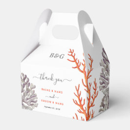 Korall Aquarell Beach Modern Bröllopspresent Presentaskar