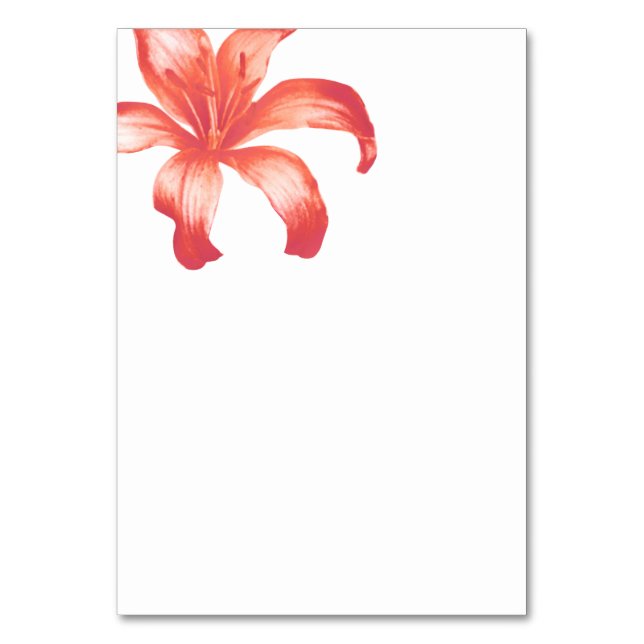Korall, blomkonst bröllop bordsnummer (Framsidan)
