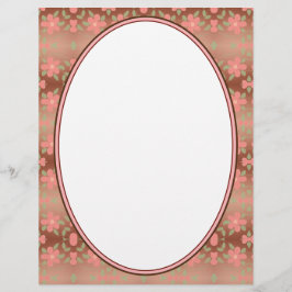 Korall blommigt med brunt brevhuvud