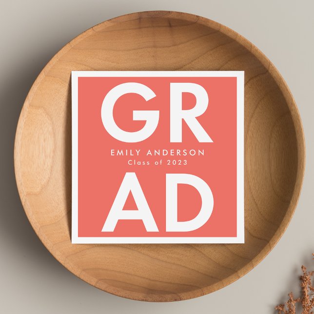 Korall | Bold Grad Studenten Pappersservett (Skapare uppladdad)