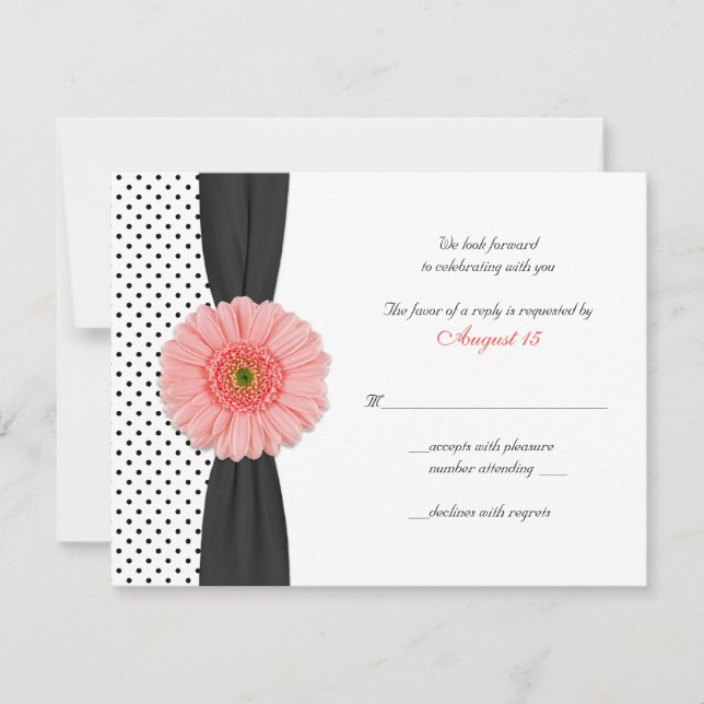 Korall Daisy Prickig Band RSVP-kort OSA Kort (Framsida)