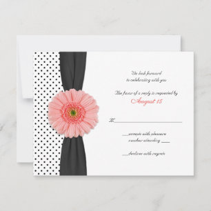 Korall Daisy Prickig Band RSVP-kort OSA Kort