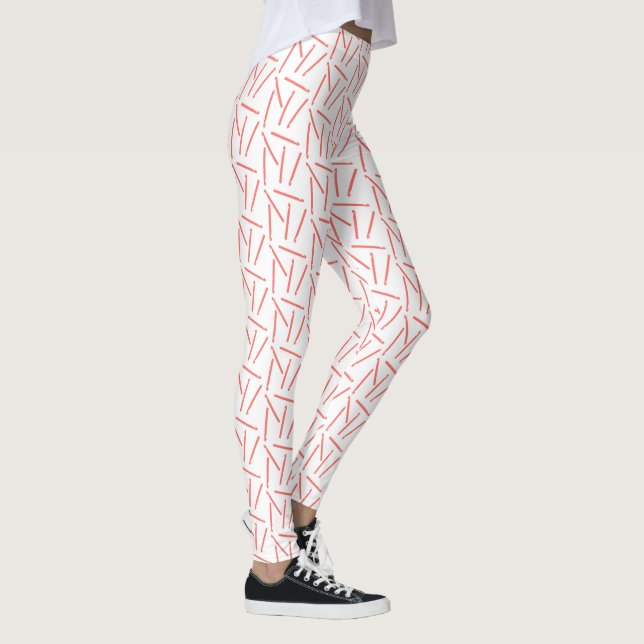 Korall för Crochet Krok-utskrifter Leggings (Höger)