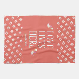 Korall | KÄRLEK HÄR | ANPASSADE SNYGGT Kökshandduk