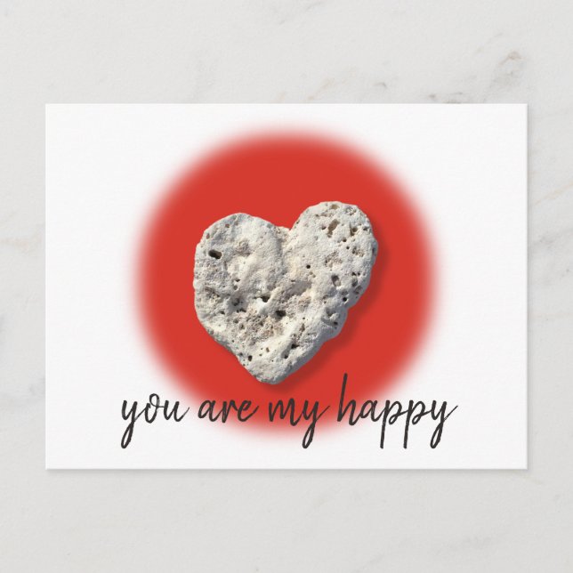Korall Klippa Hjärta Du Är Mitt Glada Manus Modern Vykort (Framsida)
