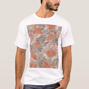 Korall Koi Chinoiserie Blommönster T Shirt