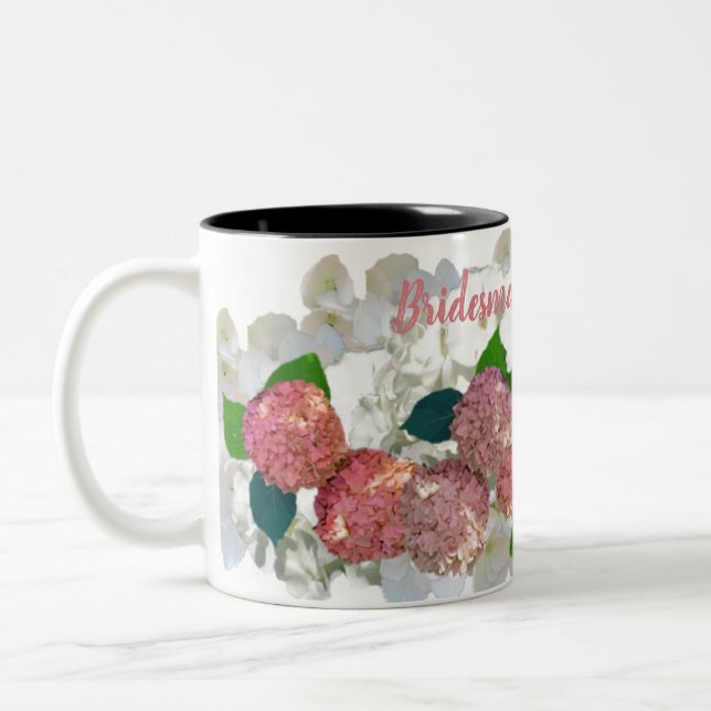 Korall Lax Blommig Brudtärna Namn Kaffe Mugg (Vänster)