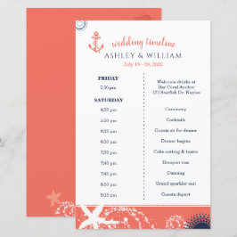 Korall Marin Vit Strand Bröllop Tidsplan