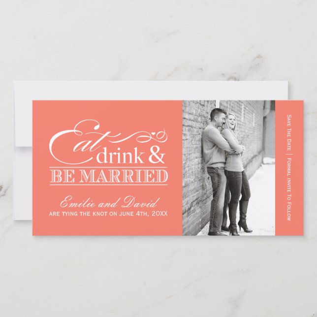 Korall, mat, dryck och Spara datumet (Framsida)