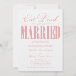 Korall, mat, dryck och torka | Bröllopsinbjudan Inbjudningar