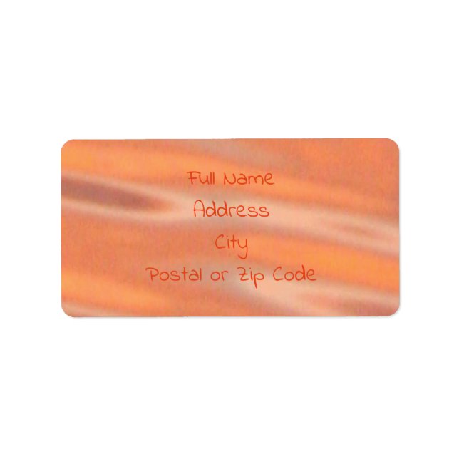 Korall med persika adressetikett (Framsidan)