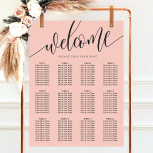 Korall Minimalistisk Skript Bröllops Sittplatssche Poster
