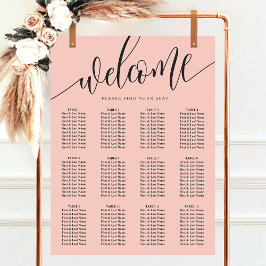 Korall Minimalistisk Skript Bröllopsställningsdiag Poster