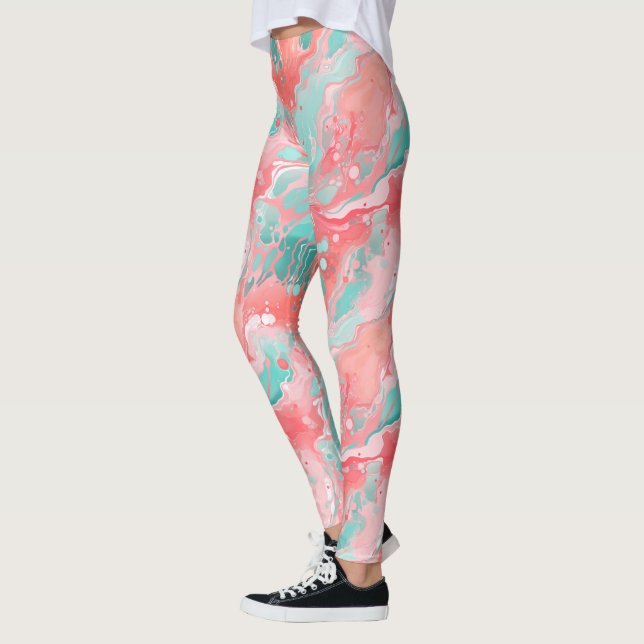 Korall Mint Akryl Leggings (Vänster)