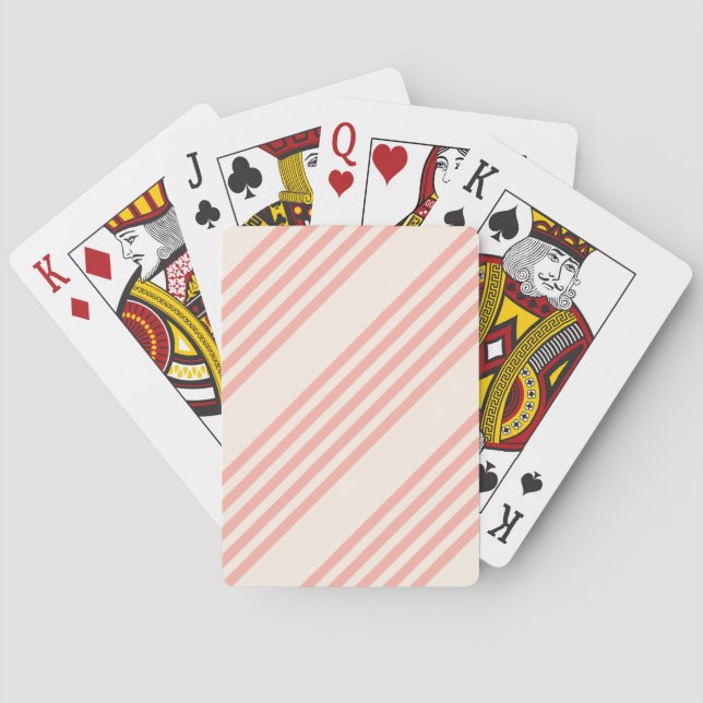Korall och beige fem rand mönster casinokort (Baksidan)