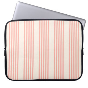 Korall och beige fem rand mönster laptop fodral