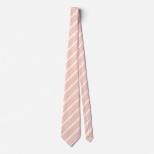 Korall och beige fem rand mönster slips