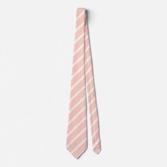 Korall och beige fem rand mönster slips (Framsida)