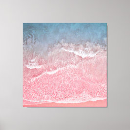 Korall och blå strand och strand canvastryck