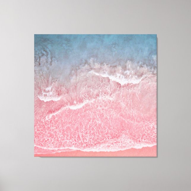 Korall och blå strand och strand canvastryck (Framsida)