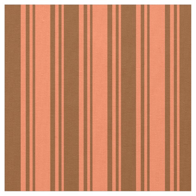 Korall och brun Färgad, lind/stripe Mönster Tyg (Närbild)