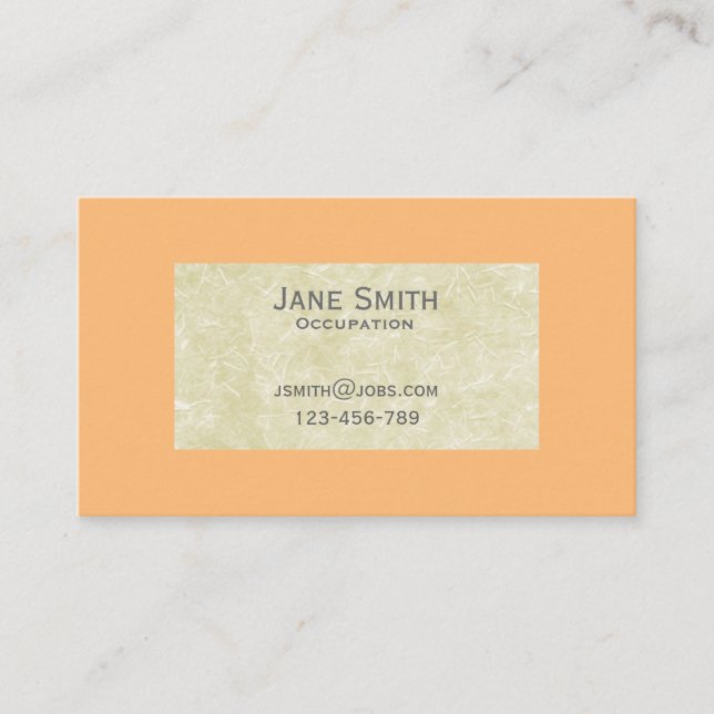 Korall och handgjorda pappra snyggten struktur visitkort (Framsida)