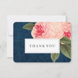 Korall och marinblåa shabby chictackkort tack kort