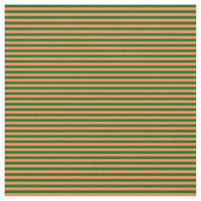 Korall och Mörk grönt Färgad i Mönster Tyg (Närbild)