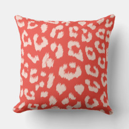Korall och persiko- och löpard, reversibel utskrif kudde
