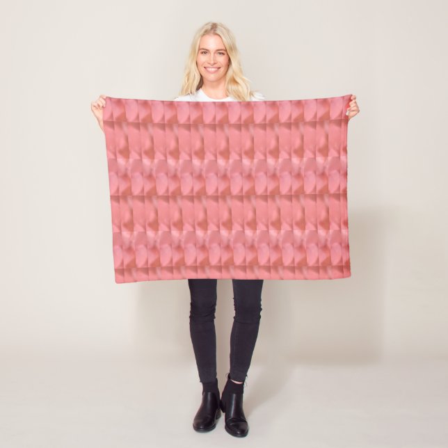 Korall och persiko- och persiko-fleece Blanket Fleecefilt (På plats)