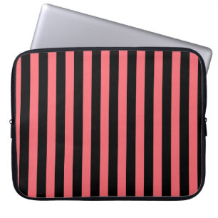 Korall och svart kandy rand laptop fodral