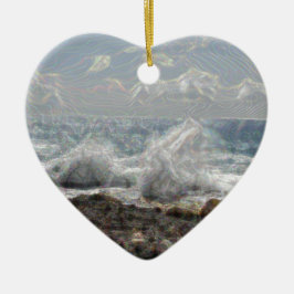 Korall och Vågar Julgransprydnad Keramik