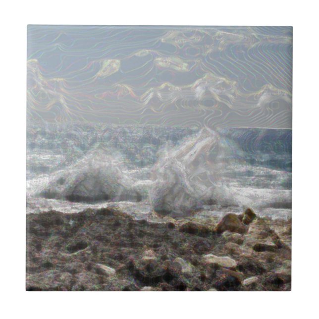 Korall och Vågar Kakelplatta (Framsidan)