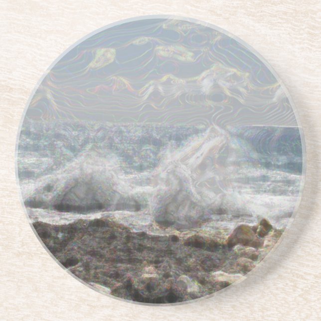 Korall och Vågar Underlägg Sandsten (Framsidan)