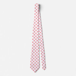 Korall och vita polka dots slips