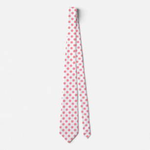 Korall och vita polka dots slips