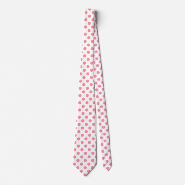 Korall och vita polka dots slips (Framsida)