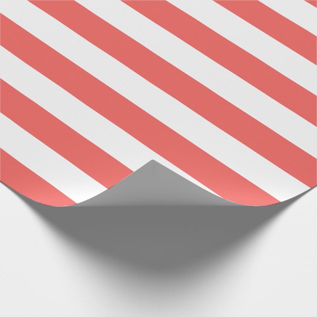 Korall- och vitrandar presentpapper (Hörn)