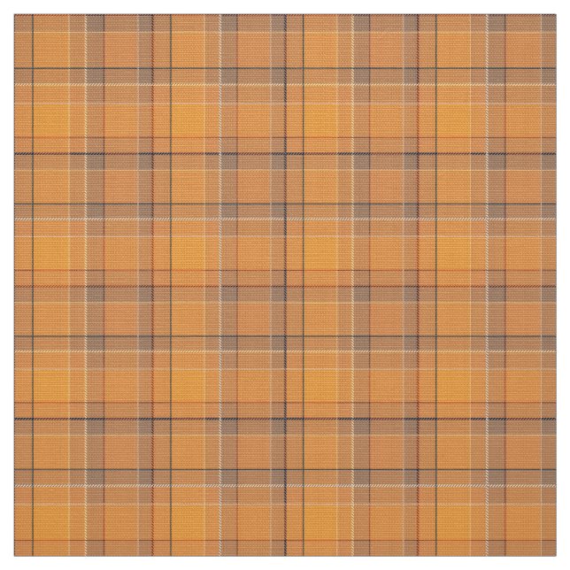 Korall, orange, brun tartanplaid tyg (Provkarta)