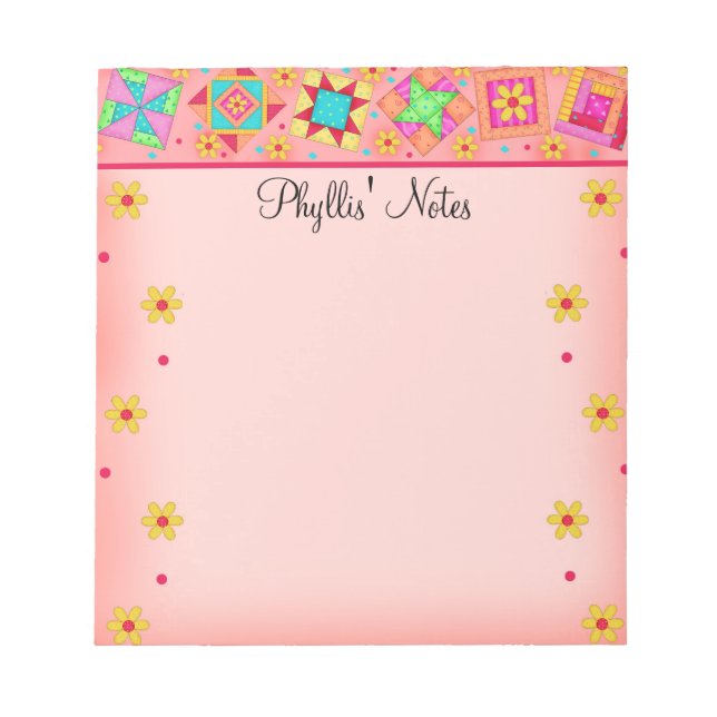 Korall Orange Patchwork Quilt Block Art (Framsida)