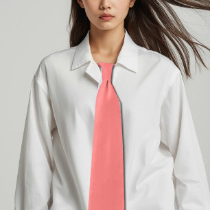 Korall rosa solid färg tie slips