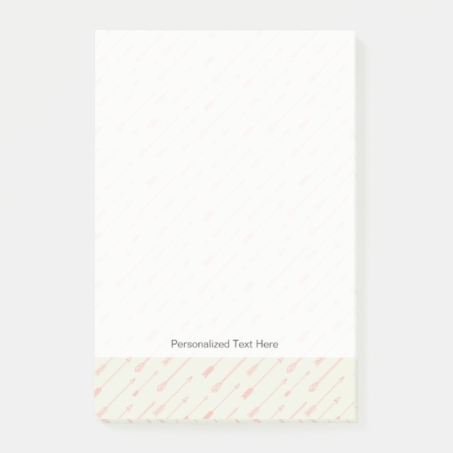 Korall skisserat pilmönster post-it block (Framsida)