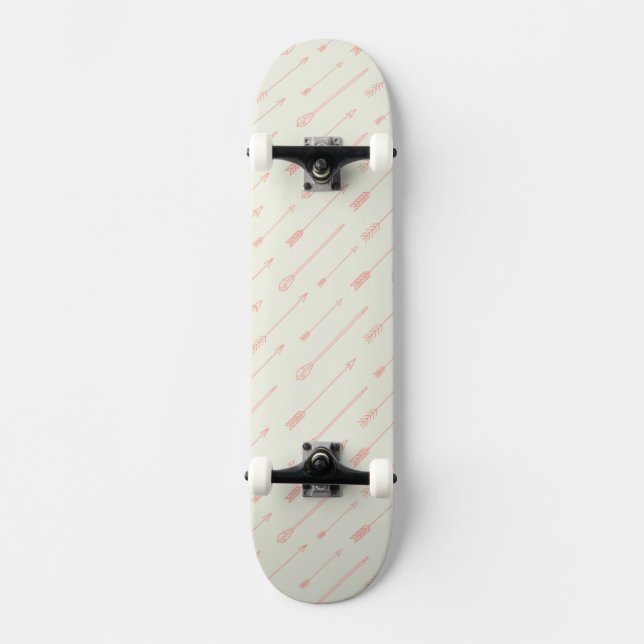Korall skisserat pilmönster skateboard bräda 21,5 cm (Framsida)