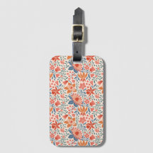 Korall & Teal Trädgårdsblommor på Mjuk Beige