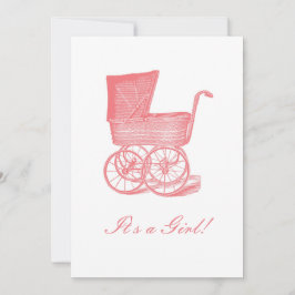 Korall Viktoriansk Bebis Annonsering Inbjudningar