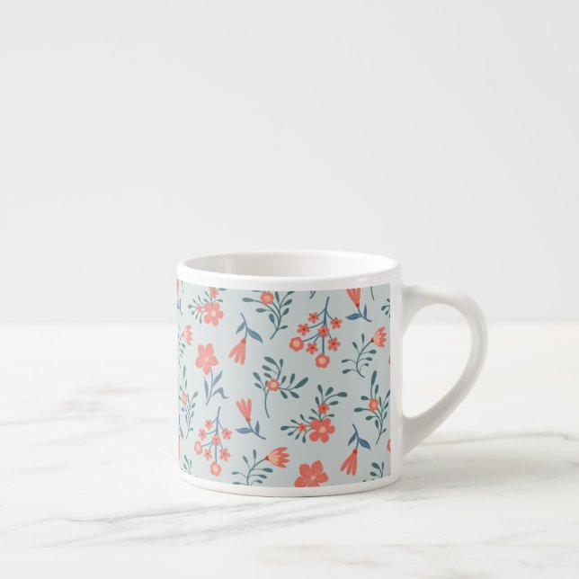 Korallängd Blommönster Espressomugg (Höger)
