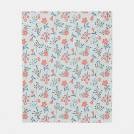 Korallängd Blommönster Fleecefilt