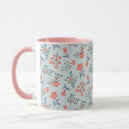 Korallängd Blommönster Mugg