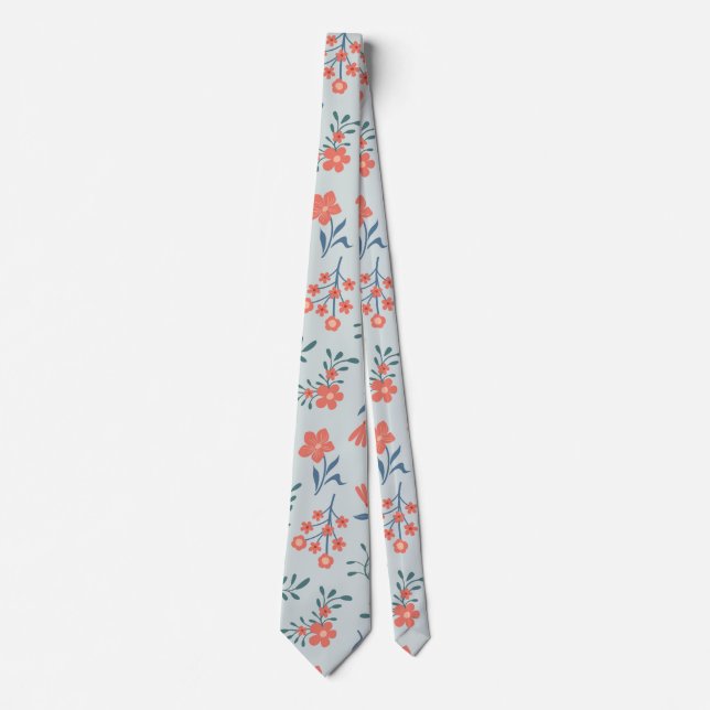Korallängd Blommönster Slips (Framsida)